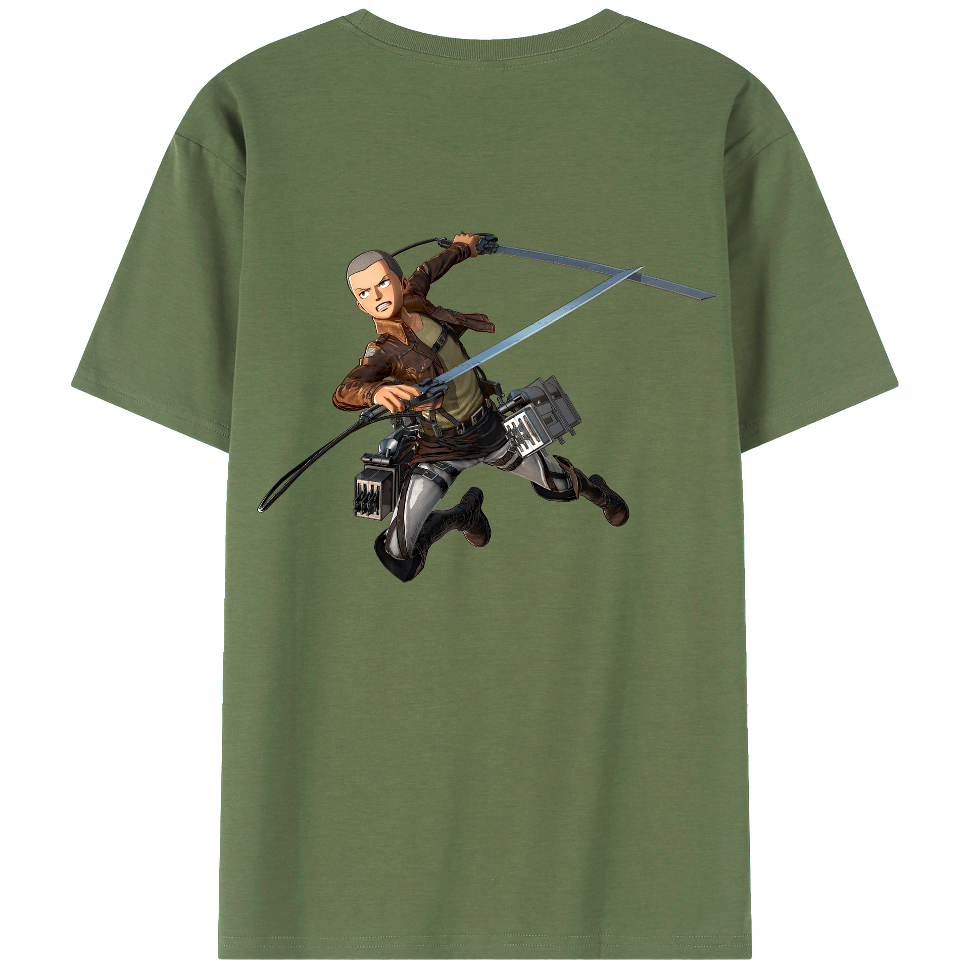 （画像用） 進撃の巨人 コニー·スプリンガー Attack on Titan Connie Springer 綿100％ メンズ半袖Tシャツ（バックプリント） 通気性